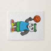 Panda beim Sport mit Basketball Puzzle (Horizontal)