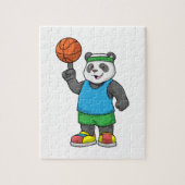 Panda beim Sport mit Basketball Puzzle (Vertikal)