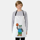Panda beim Sport mit Basketball Schürze (Getragen)