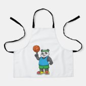 Panda beim Sport mit Basketball Schürze (Vorderseite)