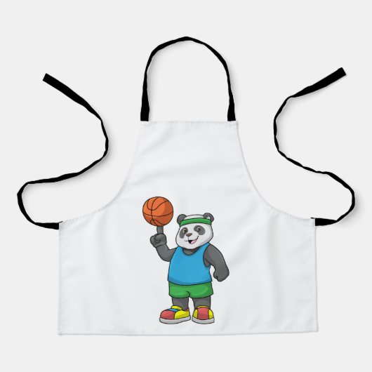 Panda beim Sport mit Basketball Schürze (Vorderseite)