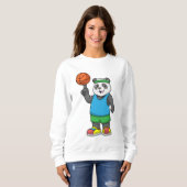 Panda beim Sport mit Basketball Sweatshirt (Vorne ganz)
