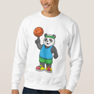 Panda beim Sport mit Basketball Sweatshirt