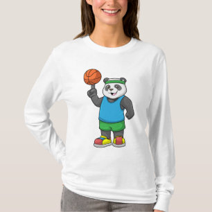 Panda beim Sport mit Basketball T-Shirt