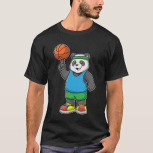 Panda beim Sport mit Basketball T-Shirt