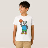 Panda beim Sport mit Basketball T-Shirt (Vorne ganz)