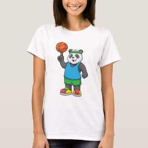 Panda beim Sport mit Basketball T-Shirt