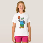 Panda beim Sport mit Basketball T-Shirt (Vorne ganz)