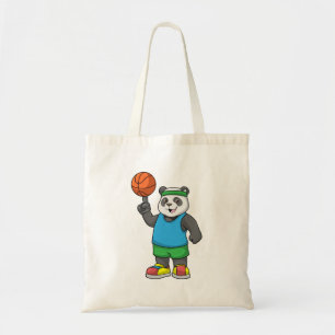 Panda beim Sport mit Basketball Tragetasche