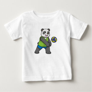 Panda beim Sport mit Volleyball Baby T-shirt