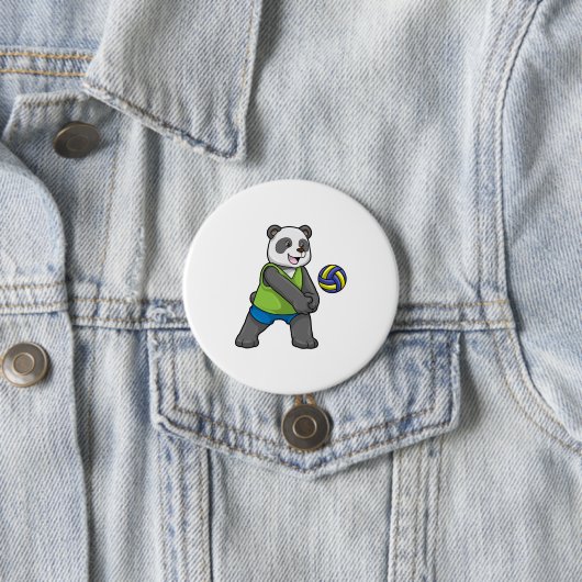 Panda beim Sport mit Volleyball Button (Beispiel)