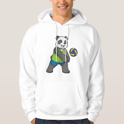 Panda beim Sport mit Volleyball Hoodie (Vorderseite)
