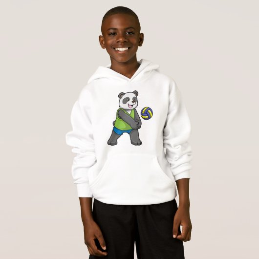 Panda beim Sport mit Volleyball Hoodie (Vorne ganz)