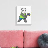 Panda beim Sport mit Volleyball Leinwanddruck (Insitu (Wohnzimmer))