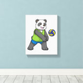 Panda beim Sport mit Volleyball Leinwanddruck (Insitu (Holzboden))