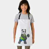 Panda beim Sport mit Volleyball Schürze (Insitu)
