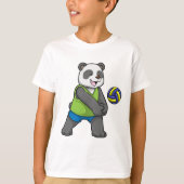 Panda beim Sport mit Volleyball T-Shirt (Vorderseite)