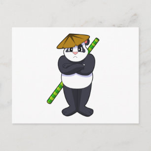 Panda beim Stockkampf Kampfsport.PNG Postkarte