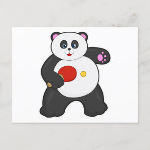Panda beim Tischtennis mit Tischtennisschläger Postkarte