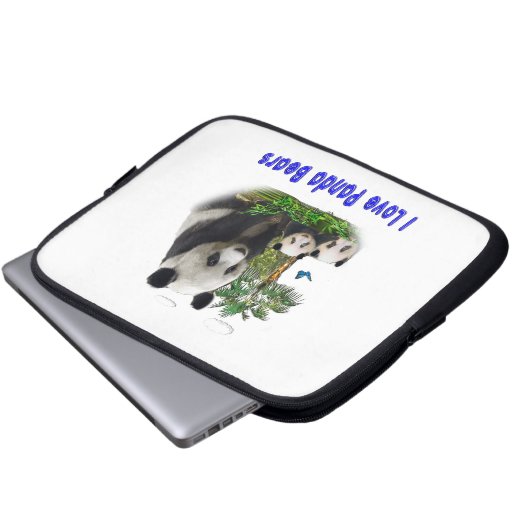 Panda-Beras Laptopschutzhülle (Vorne Knopf)