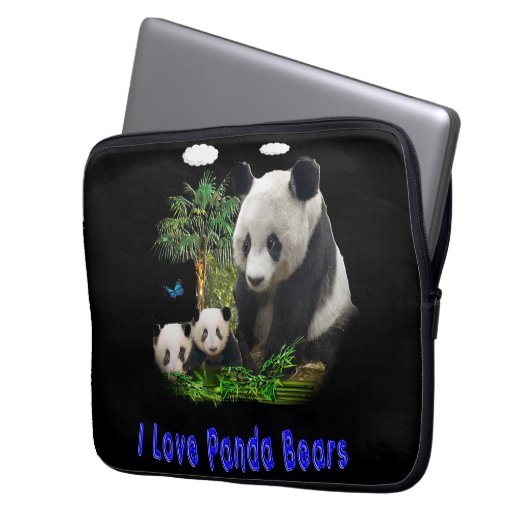 Panda-Beras Laptopschutzhülle (Vorderseite Links)