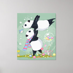 Panda Best Friends Geschenk für Baby Leinwanddruck