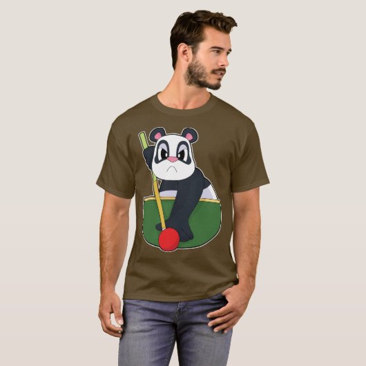 Panda Billiard Queue T-Shirt (Vorne ganz)