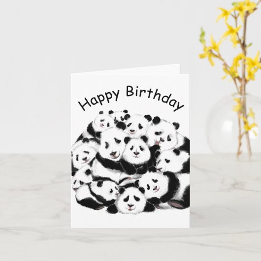 Panda Birthday Card Funny Karte (Gelbe Blume)