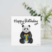 Panda Birthday Card handbemalt (Stehend Vorderseite)