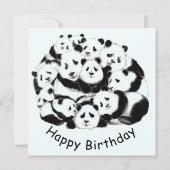 Panda Birthday Card Happy Family Pandas - Funny (Rückseite)