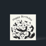 Panda Birthday Card Happy Family Pandas - Funny<br><div class="desc">Panda Family Geburtstagskarten Happy Family Pandas - MIGNED Painting Design - Anpassbar - oder Fügen Sie Ihren Text / Name / Farbe / mehr</div>