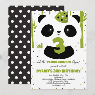 Panda Birthday Einladung für Panda Party