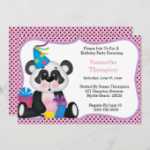 Panda Birthday Einladungen (Vorne/Hinten)