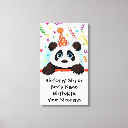 Panda Birthday Memento Leinwanddruck (Vorderseite)