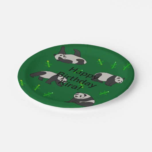 Panda Birthday Pappteller (Schrägansicht)