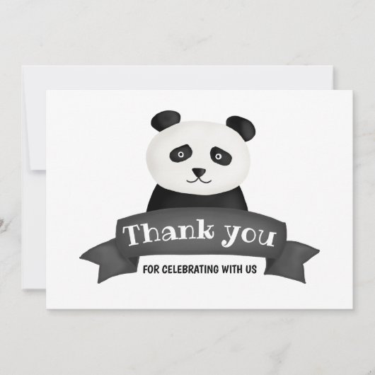 Panda Birthday Party | Vielen Dank Einladung (Vorderseite)