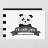 Panda Birthday Party | Vielen Dank Einladung (Vorne/Hinten)