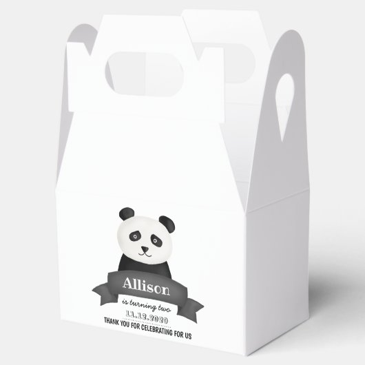 Panda Birthday Party | Vielen Dank Geschenkschachtel (Geöffnet)