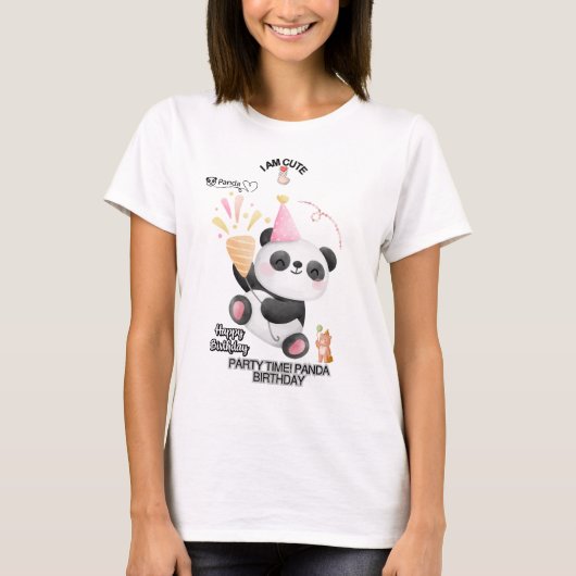 Panda Birthday T-Shirt | Adorable Kawaii Design (Vorderseite)