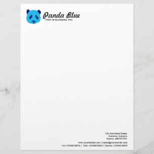 Panda - Blau Briefbogen