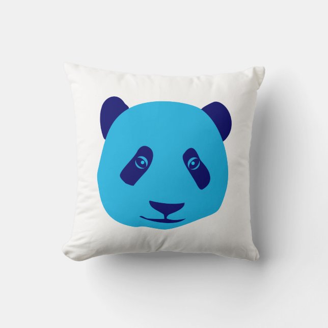 Panda - Blau Kissen (Vorderseite)