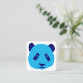 Panda - Blau Quadratische Visitenkarte (Stehend Vorderseite)