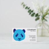 Panda - Blau Visitenkarte (Stehend Vorderseite)