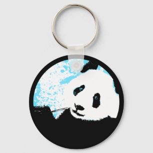 Panda. blaues gruge. Kreis Schlüsselanhänger