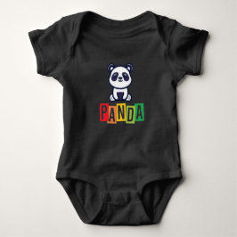 Panda blk baby strampler