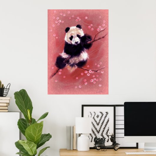 Panda Blossom Poster (Heimbüro)