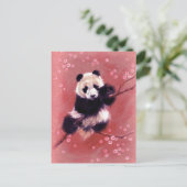 Panda Blossom Postkarte (Stehend Vorderseite)