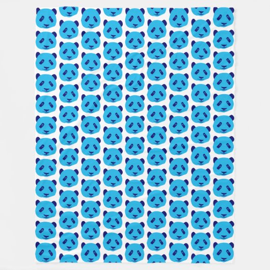 Panda Blue Pattern Fleecedecke (Vorderseite)