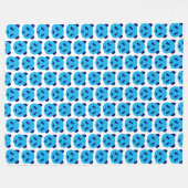 Panda Blue Pattern Fleecedecke (Vorderseite (Horizontal))