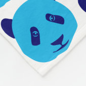 Panda Blue Pattern Fleecedecke (Ecke)